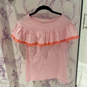 Crewcuts pink shirt with ruffle and orange details